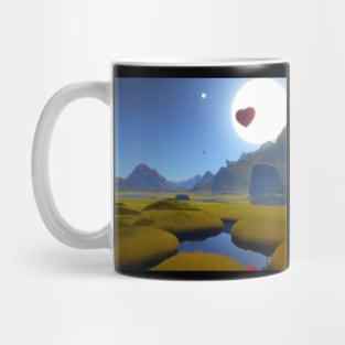 Valentine Wall Art - You are the sun that warms my heart - Unique Valentine Fantasy Planet Landsape - Photo print, canvas, artboard print, Canvas Print and T shirt Mug